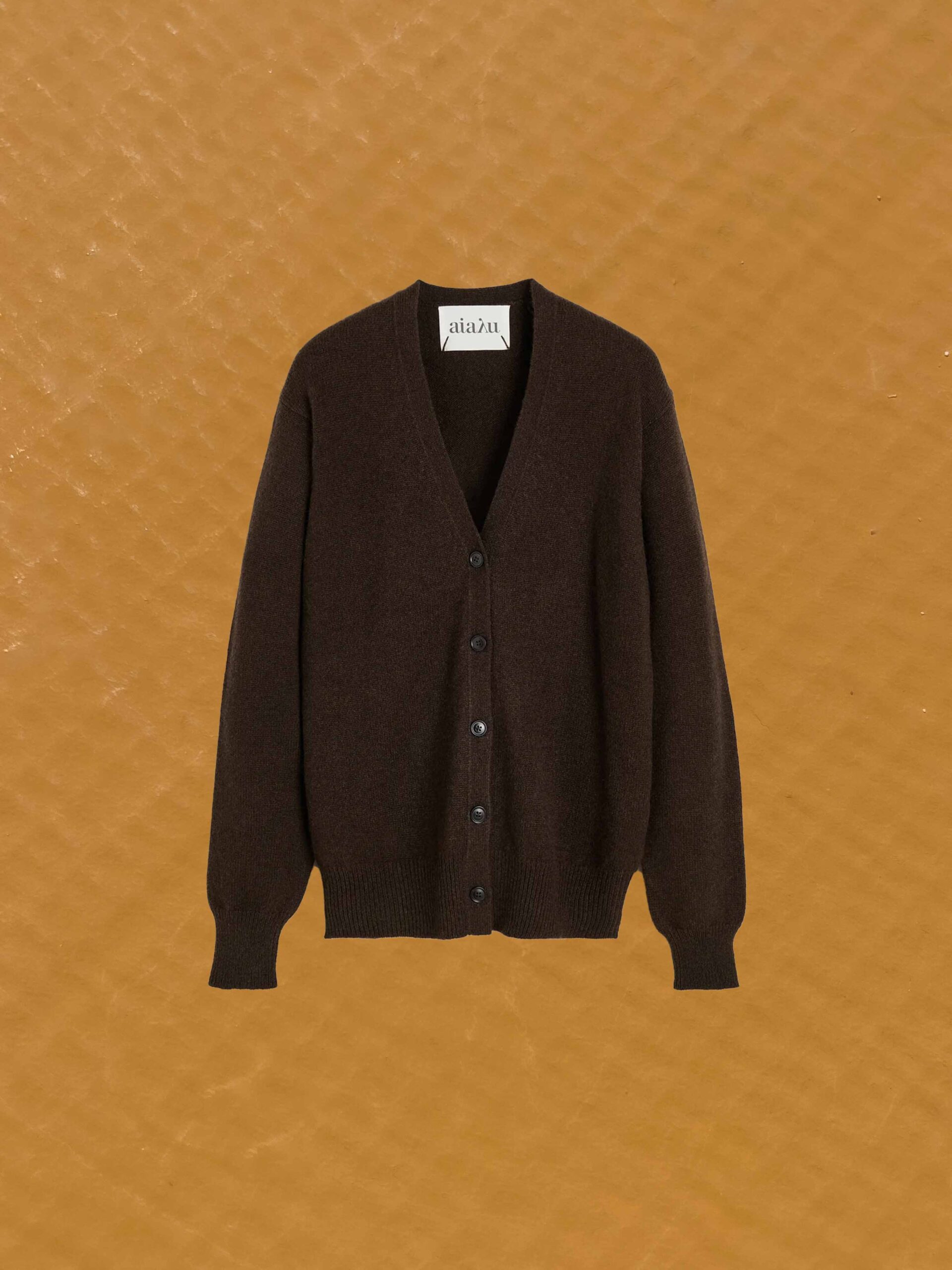 alexa cardigan pure yak dark brown aiayu denmark slow fashion