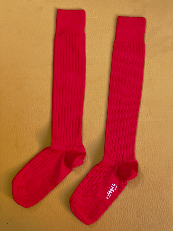 collegien socks organic cotton ribbed socks red socks