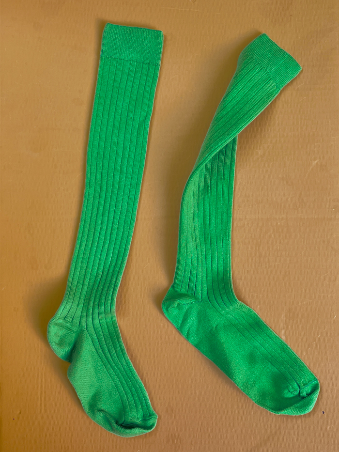 collegien socks organic cotton ribbed socks vert jackpot socks