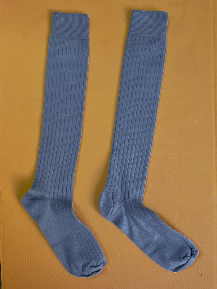 bleu cendré collegien socks organic cotton ribbed socks