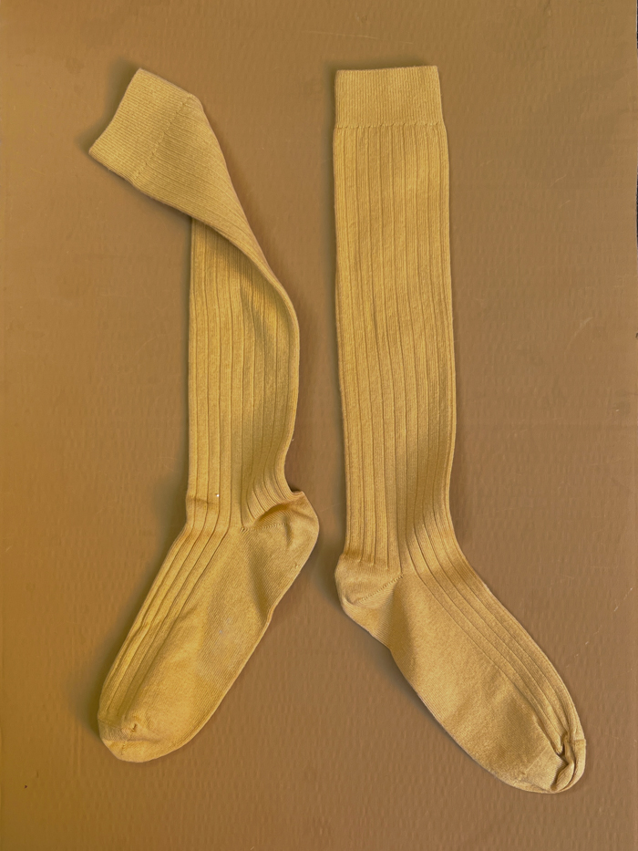 collegien socks organic cotton ribbed socks camomile yellow socks