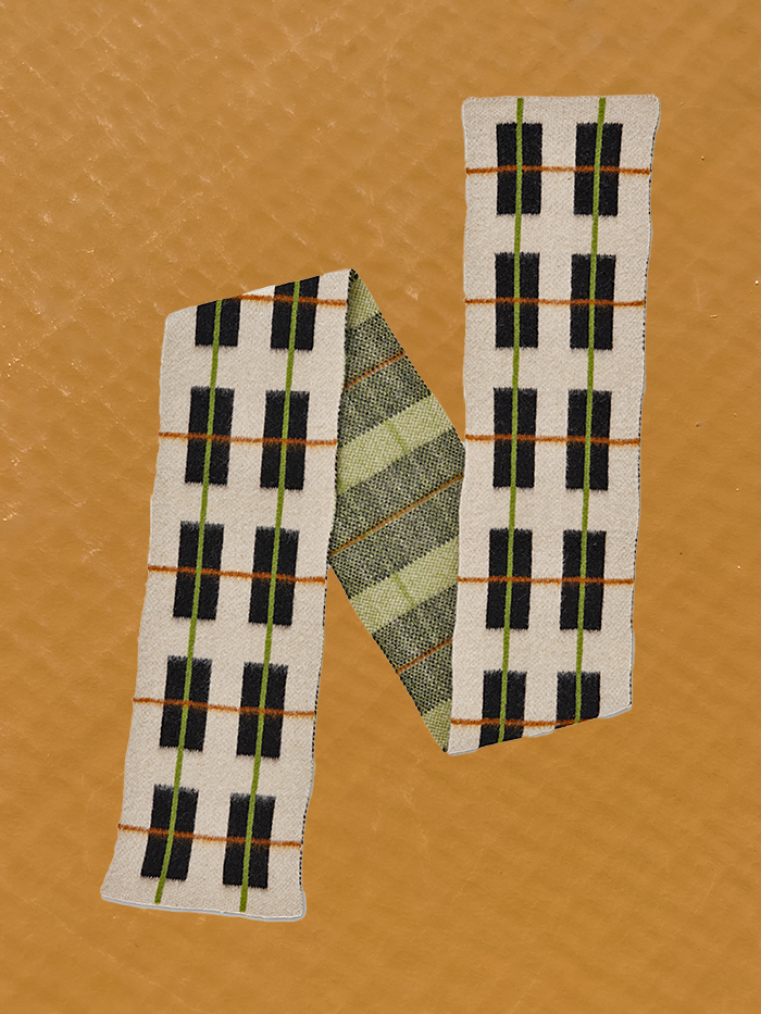 Brushed Tartan Scarf Oatmeal Jo Gordon Lamb Wool