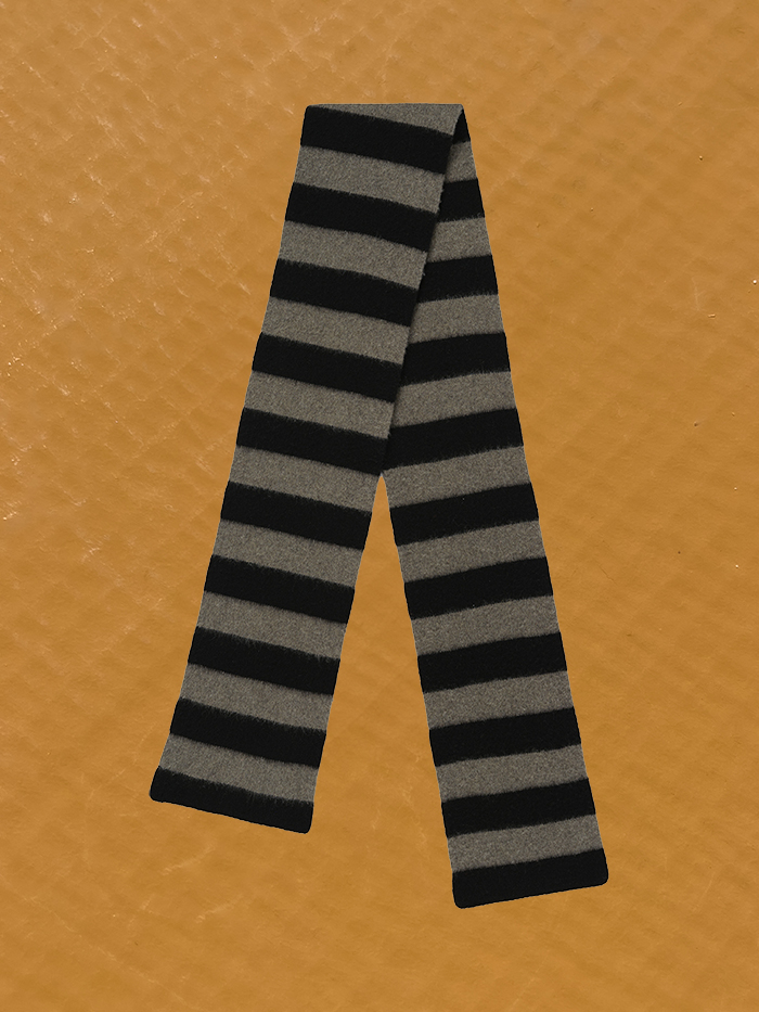 brushed stripe scarf moss black jo gordon knitwear shop online cover