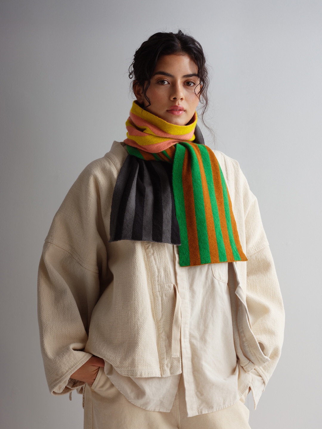 Vertical Stripe Scarf Jo Gordon Lamb Wool