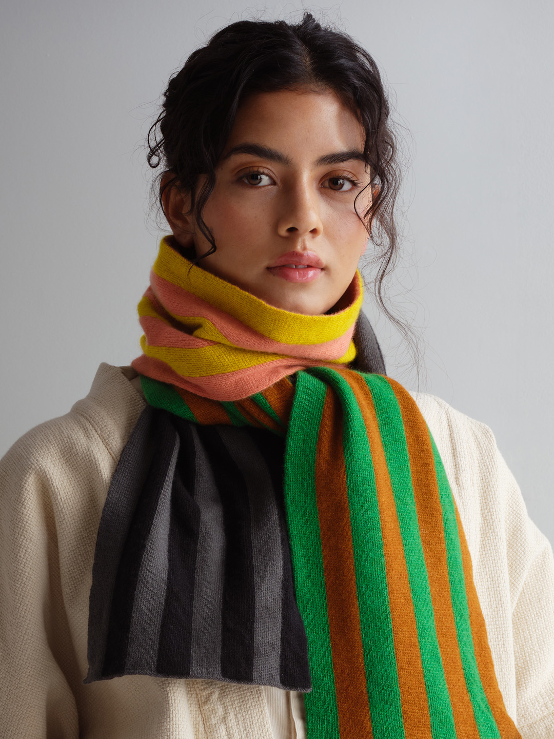 Vertical Stripe Scarf Jo Gordon Lamb Wool
