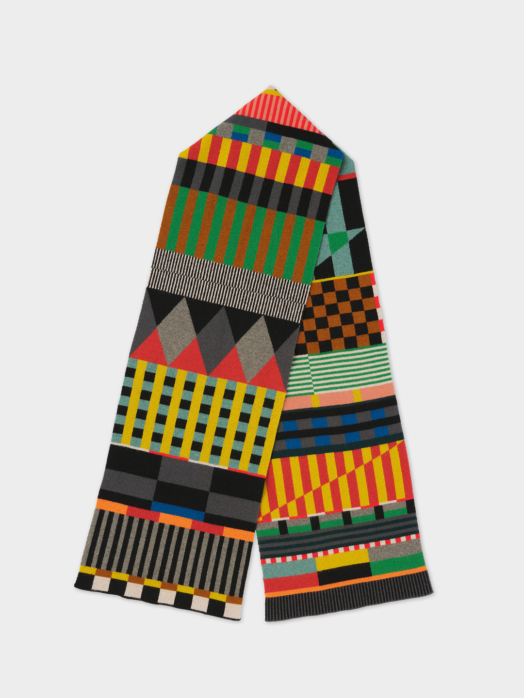 jo gordon lamb wool scarflarge geometric multicolor