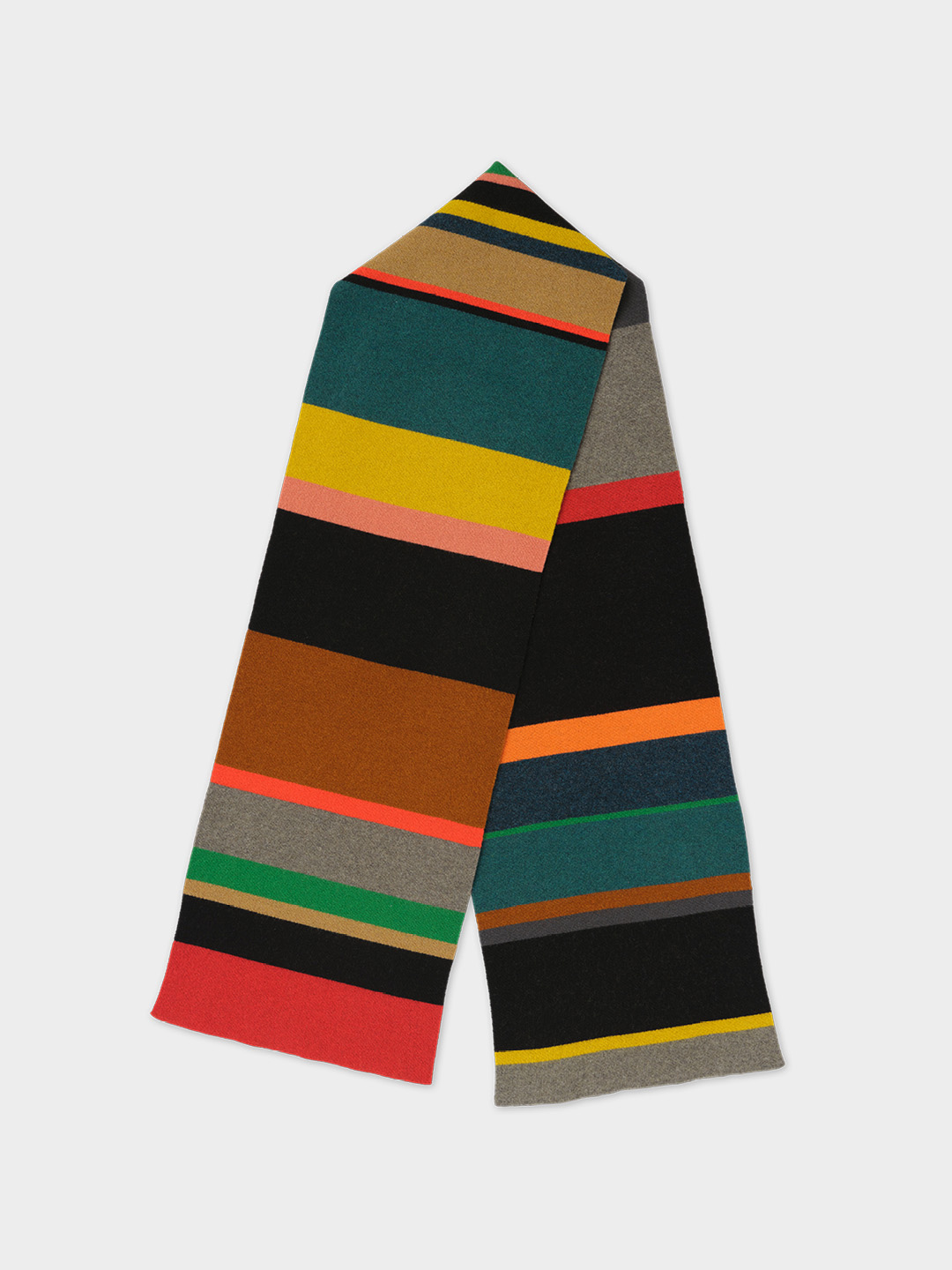 jo gordon lamb wool scarf large uneven stripe multicolour