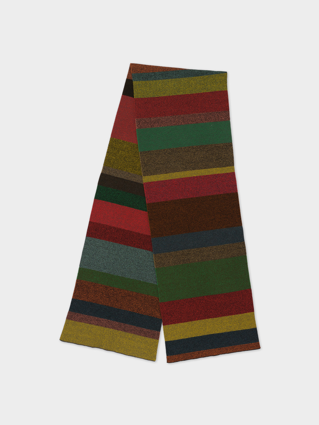 Jo gordon lamb wool LARGE TWEED STRIPE SCARF MULTICOLOUR