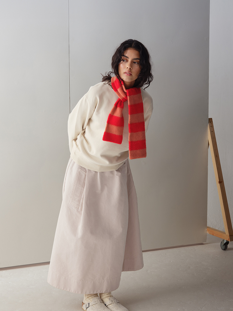 small brushed stripe scarf poppy plaster jo gordon knitwear jo gordon shop online cover