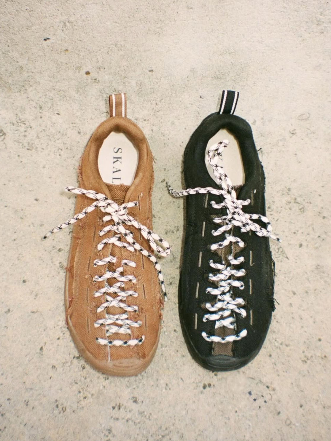 keen x skall studio jasper sneakers brown black collaboration