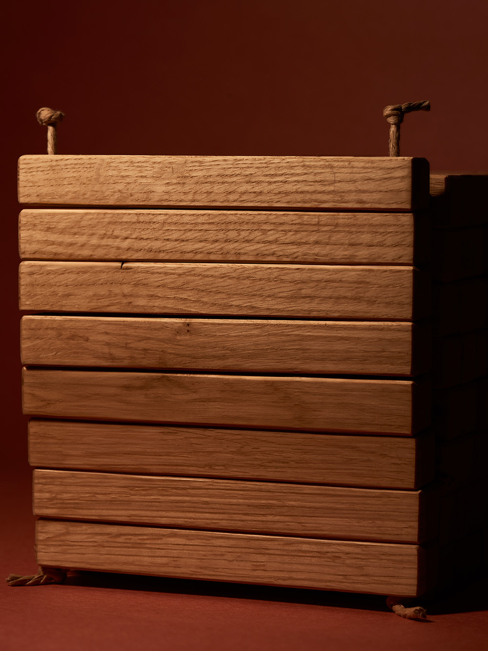 handmade oak coaster atelier mooijen