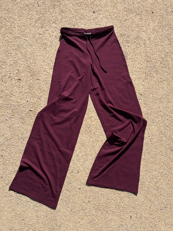 organic basics everyday straight leg pants organic cotton tencel plum