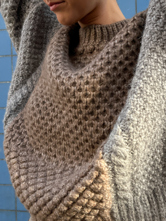 justina mix pure grey llama woolen sweater aiayu cover front