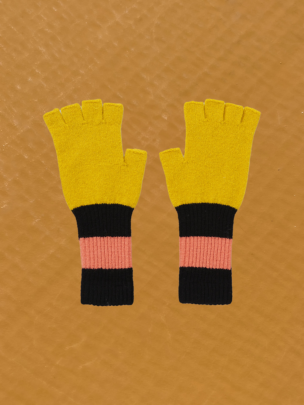 fingerless gloves lambswool jo gordon tumeric