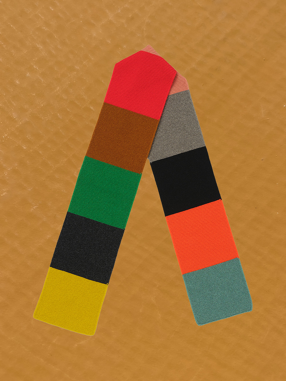 Colourblock Garter Stitch Scarf Jo Gordon Lamb Wool