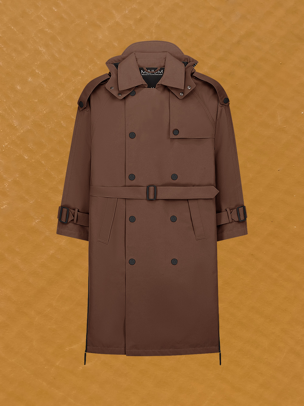 maium raincoat 06 trench macassar brown rainproof recycled polyester dutch design cover