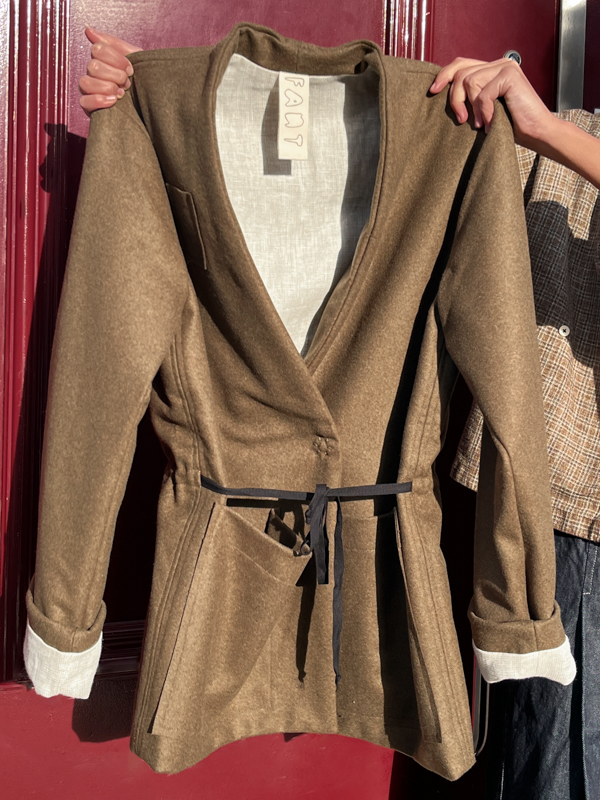 fant florès coat jacket wool linen netherlands fair made mud