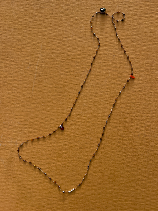 tiger's eye hand knot jewellery gemstones vintage kem x bien necklace