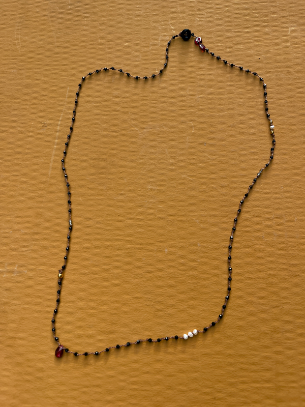 black gits hand knot jewellery gemstones vintage kem x bien necklace
