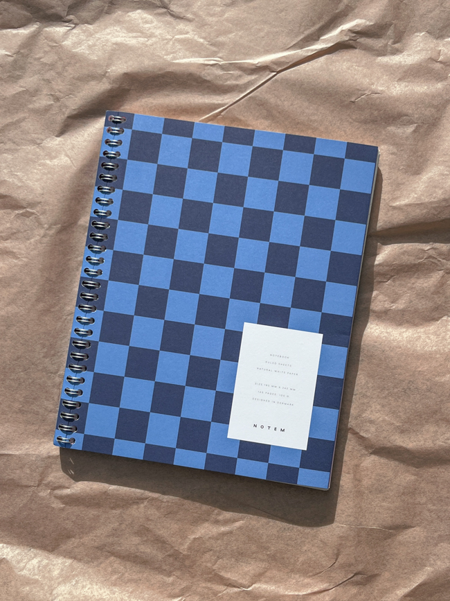 notem nela notebook large blue check Denmark paper notebook soft cover