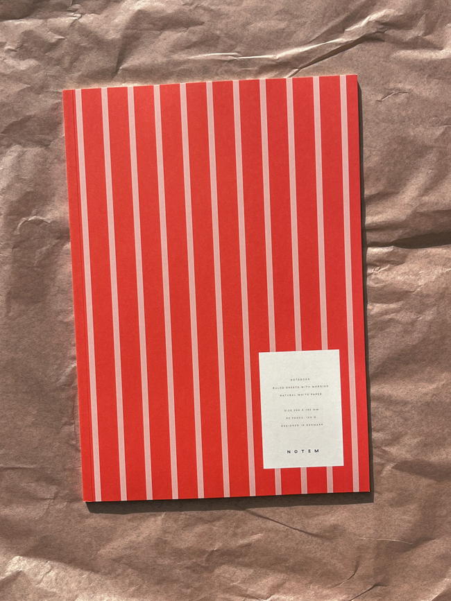 vita notebook large red & pink notem studio Denmark paper notebook