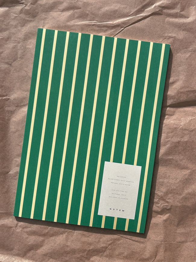 vita notebook large green & yellow notem studio Denmark paper notebook