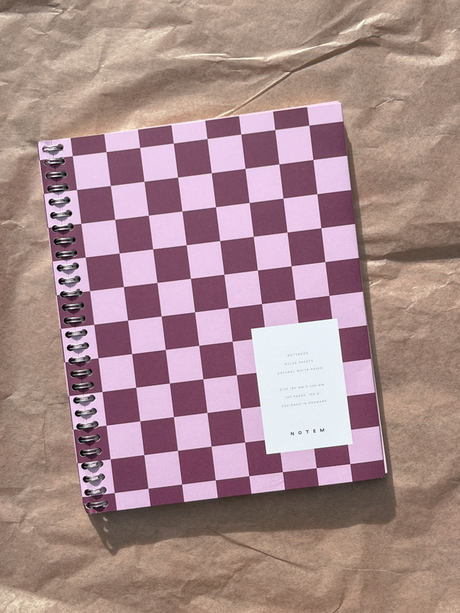 notem nela notebook large bordeaux check Denmark paper notebook soft cover