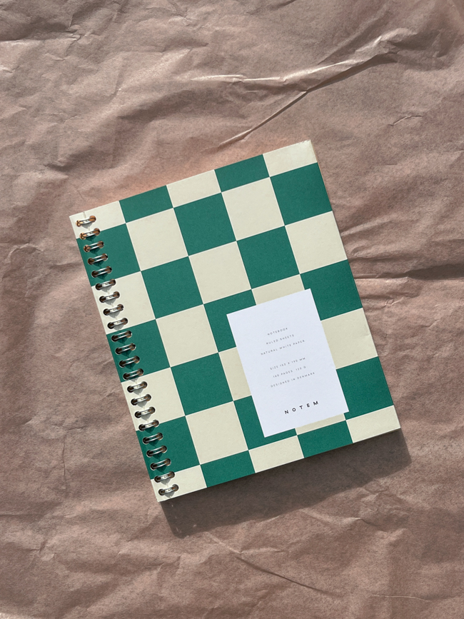 notem nela notebook medium green check Denmark paper notebook soft cover