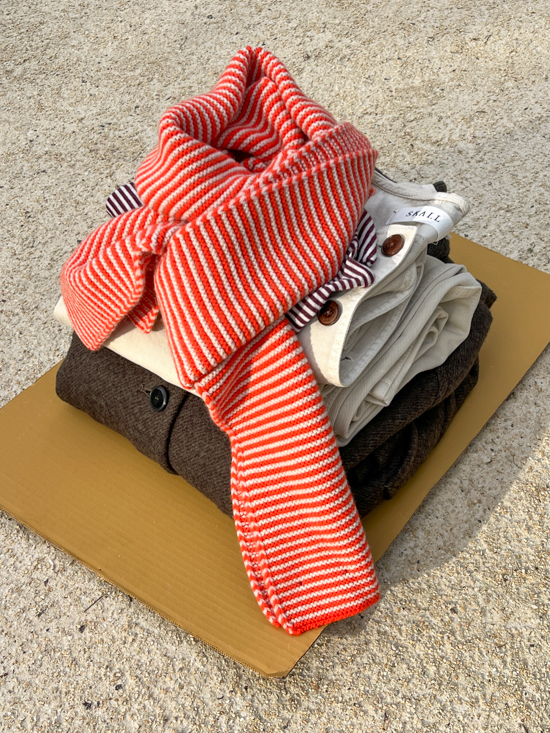 Large Garter Stitch Scarf Jo Gordon Lamb Wool cover 2