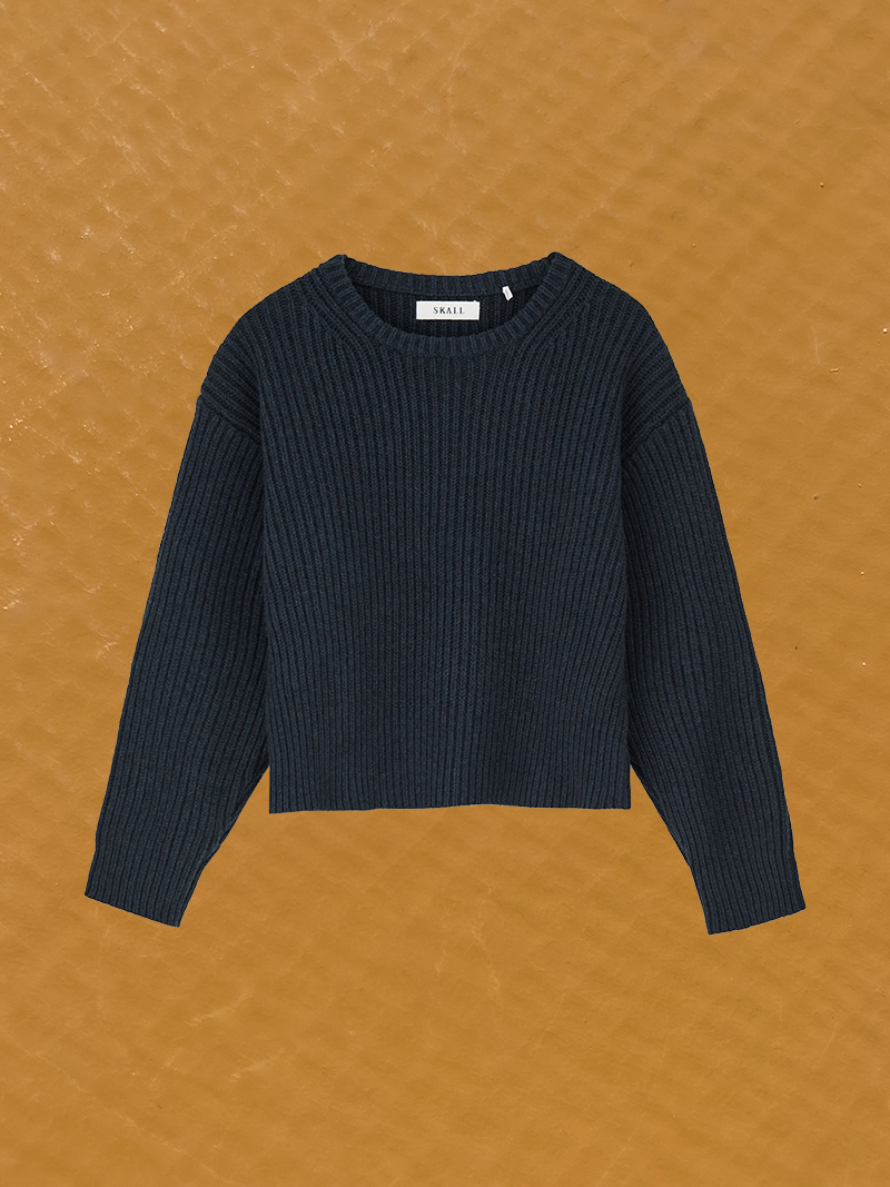 o neck diana jumper sweater navy wool skall studio denmark italy