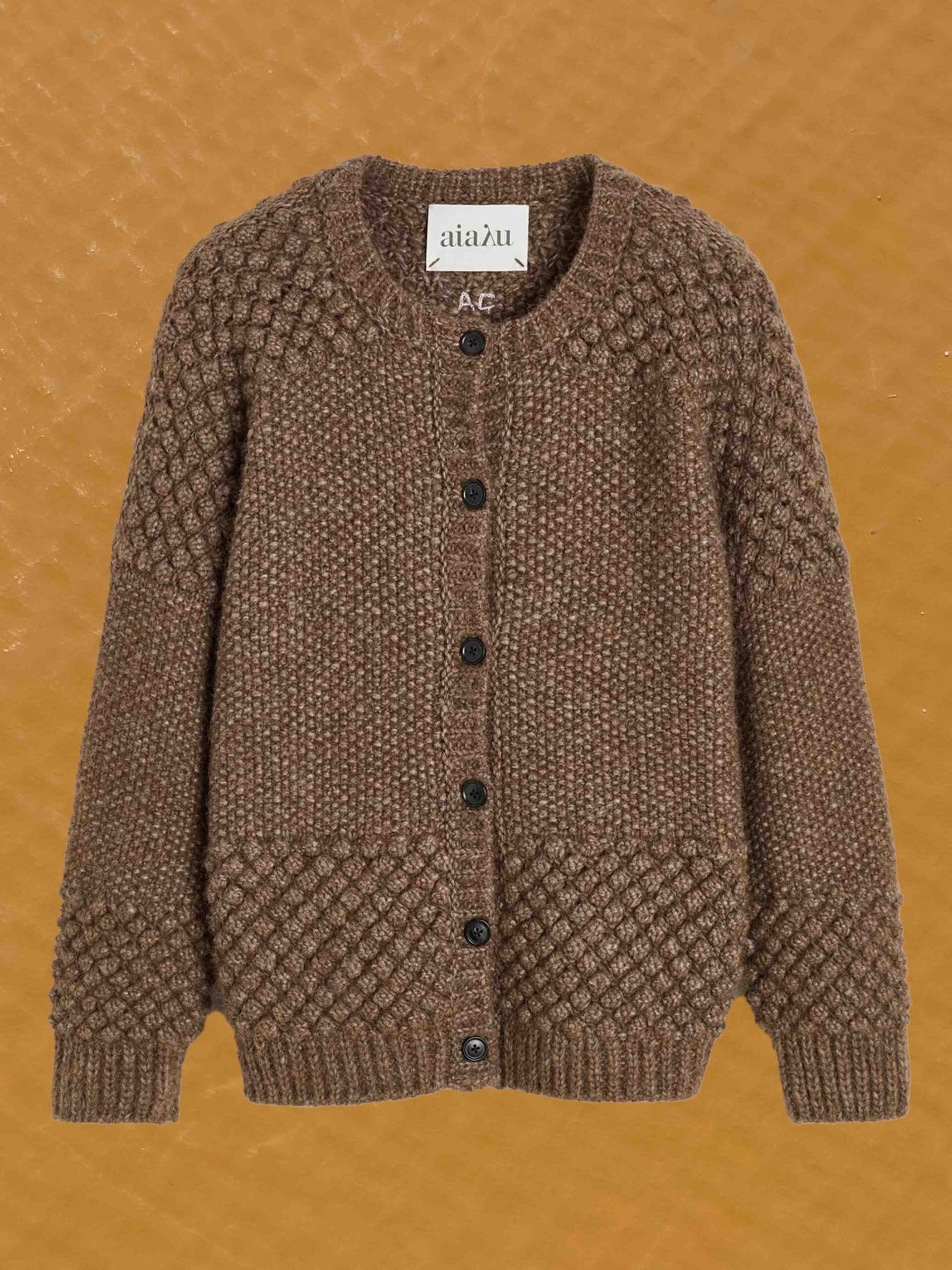 sierra cardigan pure brownie llama wool bolivia aiayu denmark