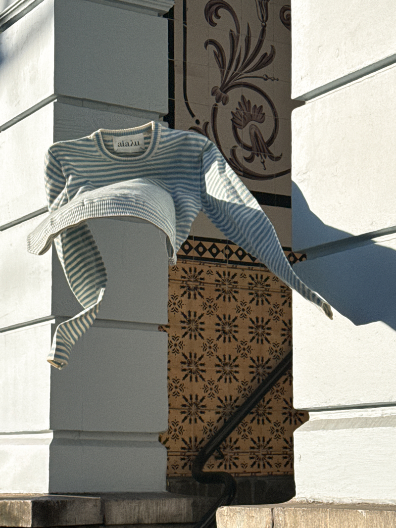 leonardo pure cashmere sweater nepal mix opal blue aiayu denmark slow fashion cover