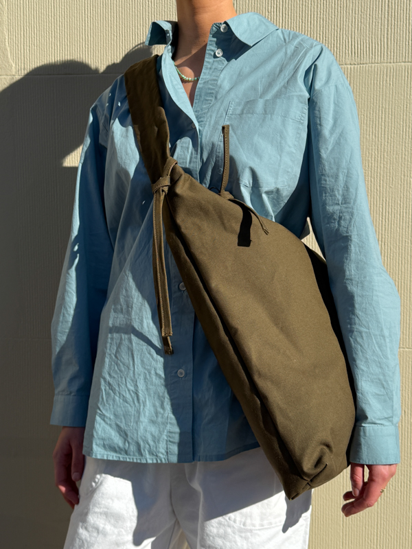 XL Crossbody bag mud green nona handbags canvas bags cover