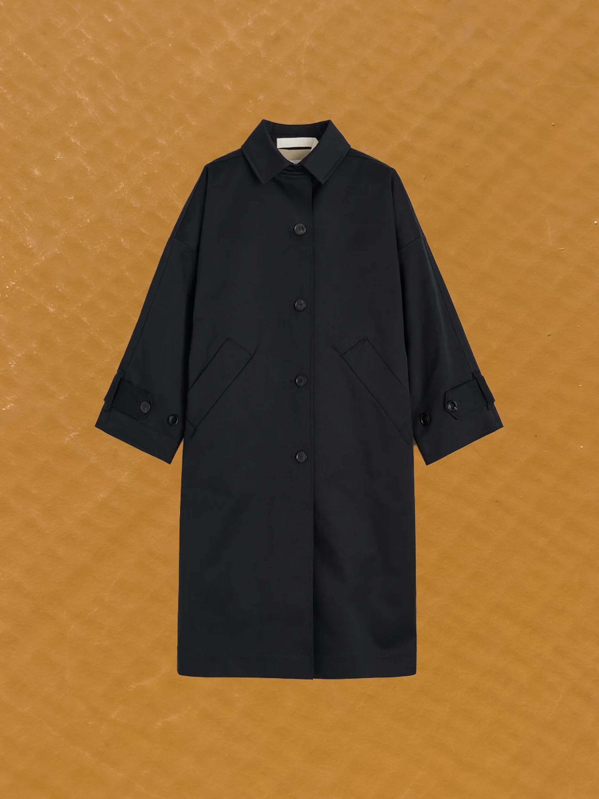 Jo coat twill black navy organic cotton romania aiayu slow fashion denmark