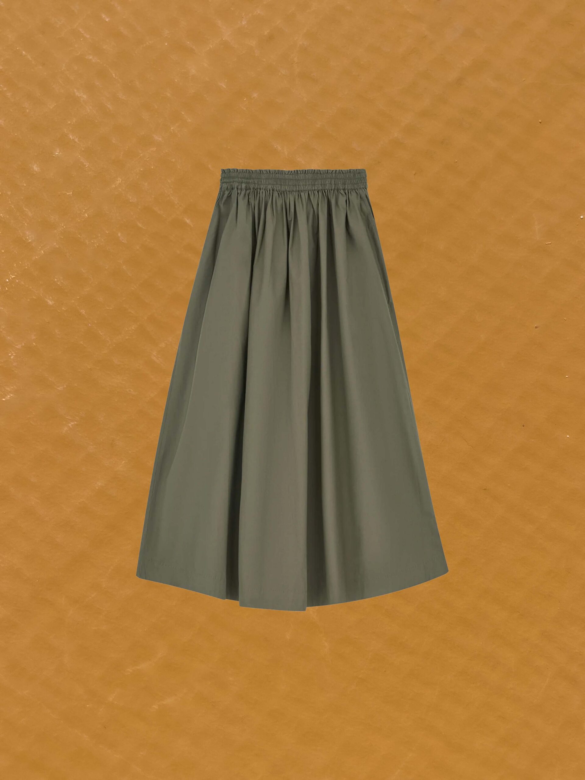 dagny skirt khaki organic cotton gots certified india skall studio denmark