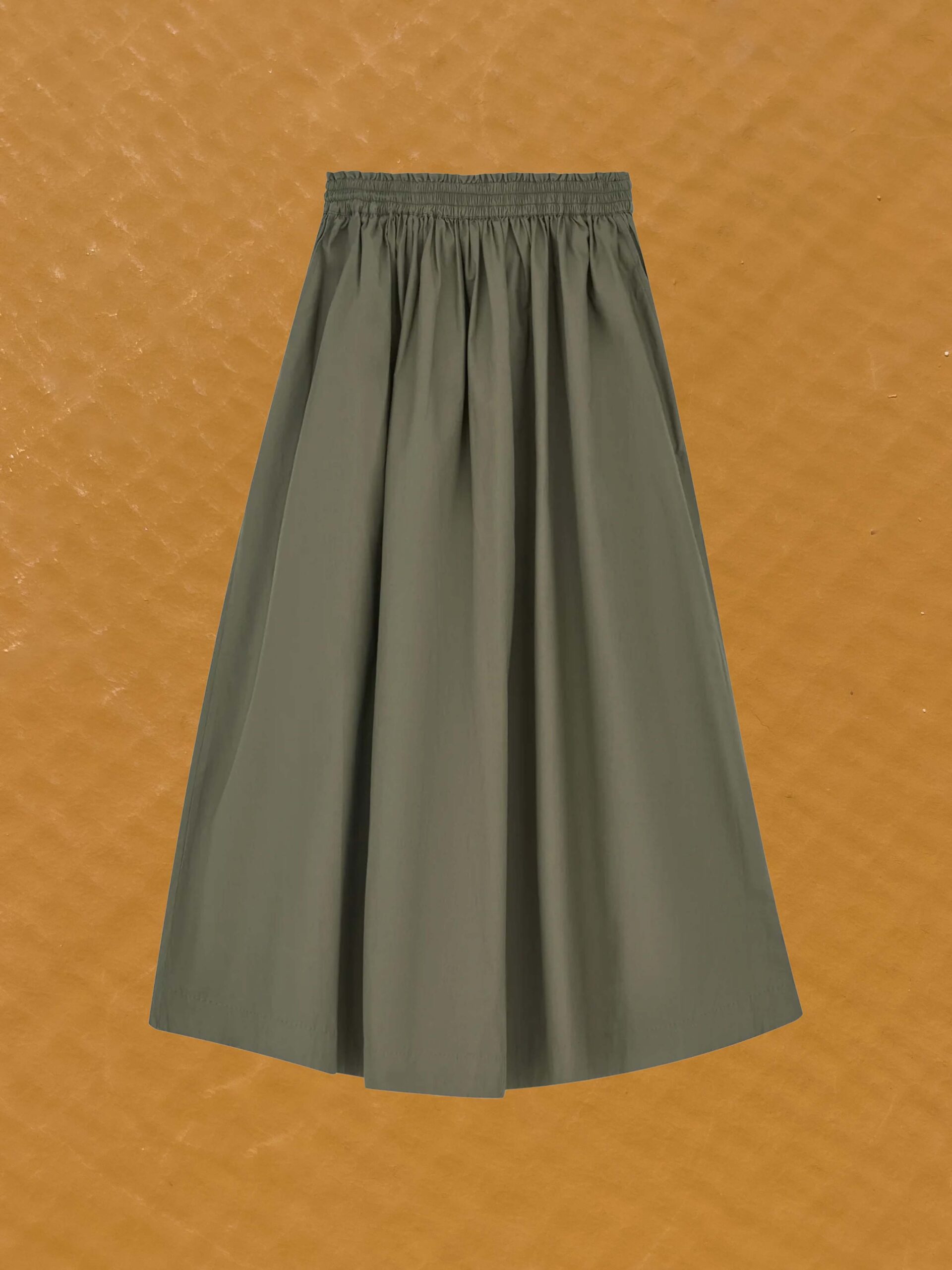 dagny skirt khaki organic cotton gots certified india skall studio denmark