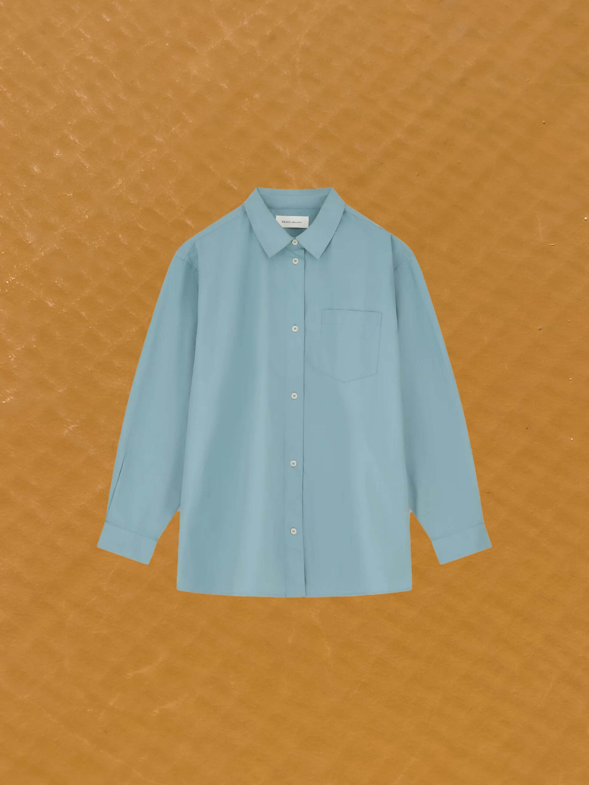 edgar shirt aqua poplin organic gots certified cotton skall studio