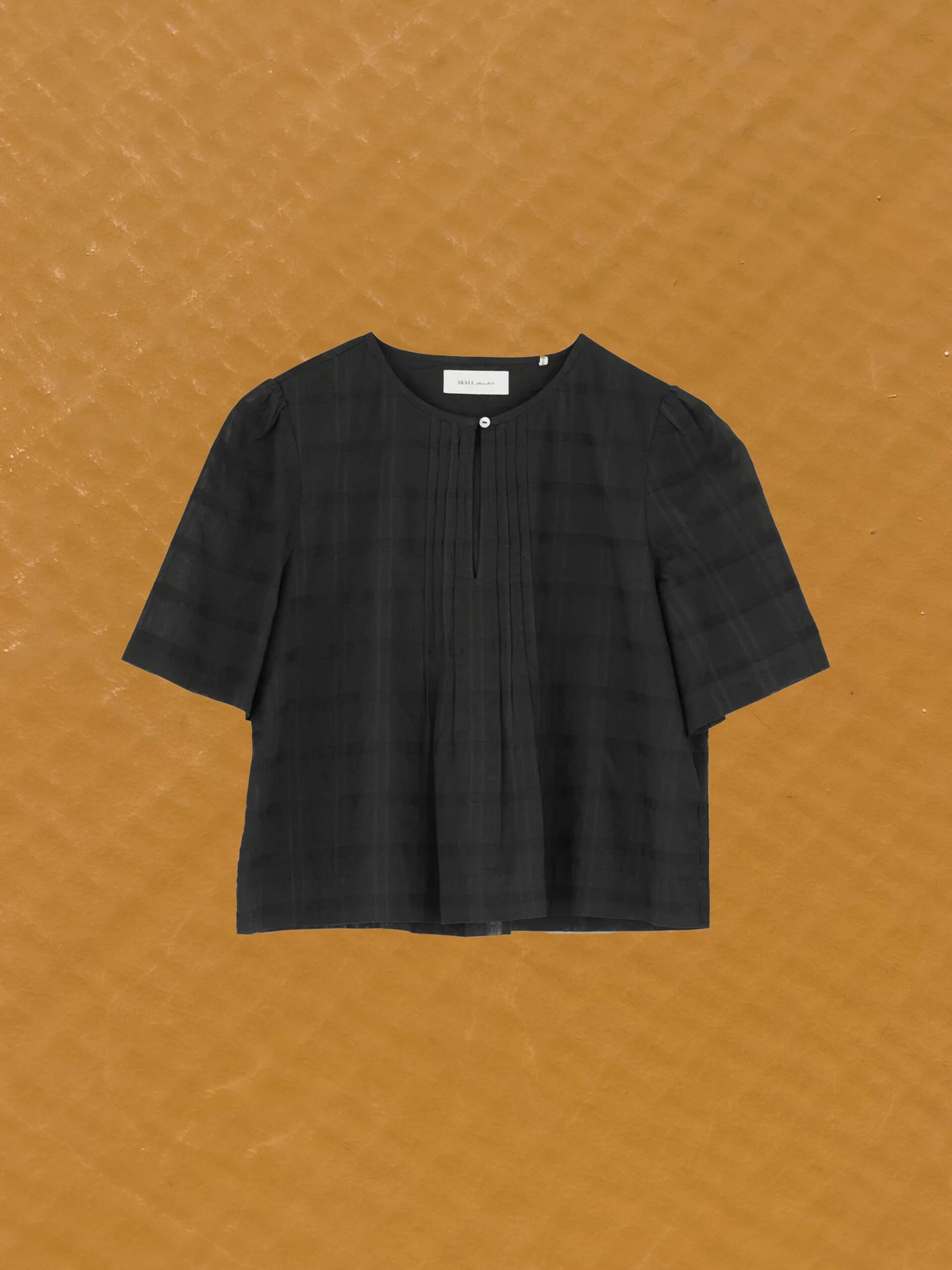 fiore blouse black gots certified organic cotton india skall studio denmark