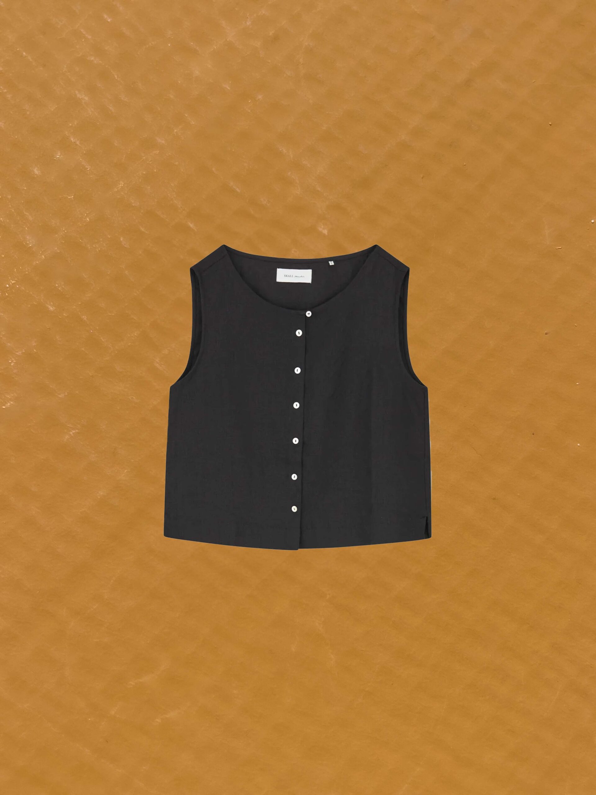 vetiver top black linen india skall studio denmark