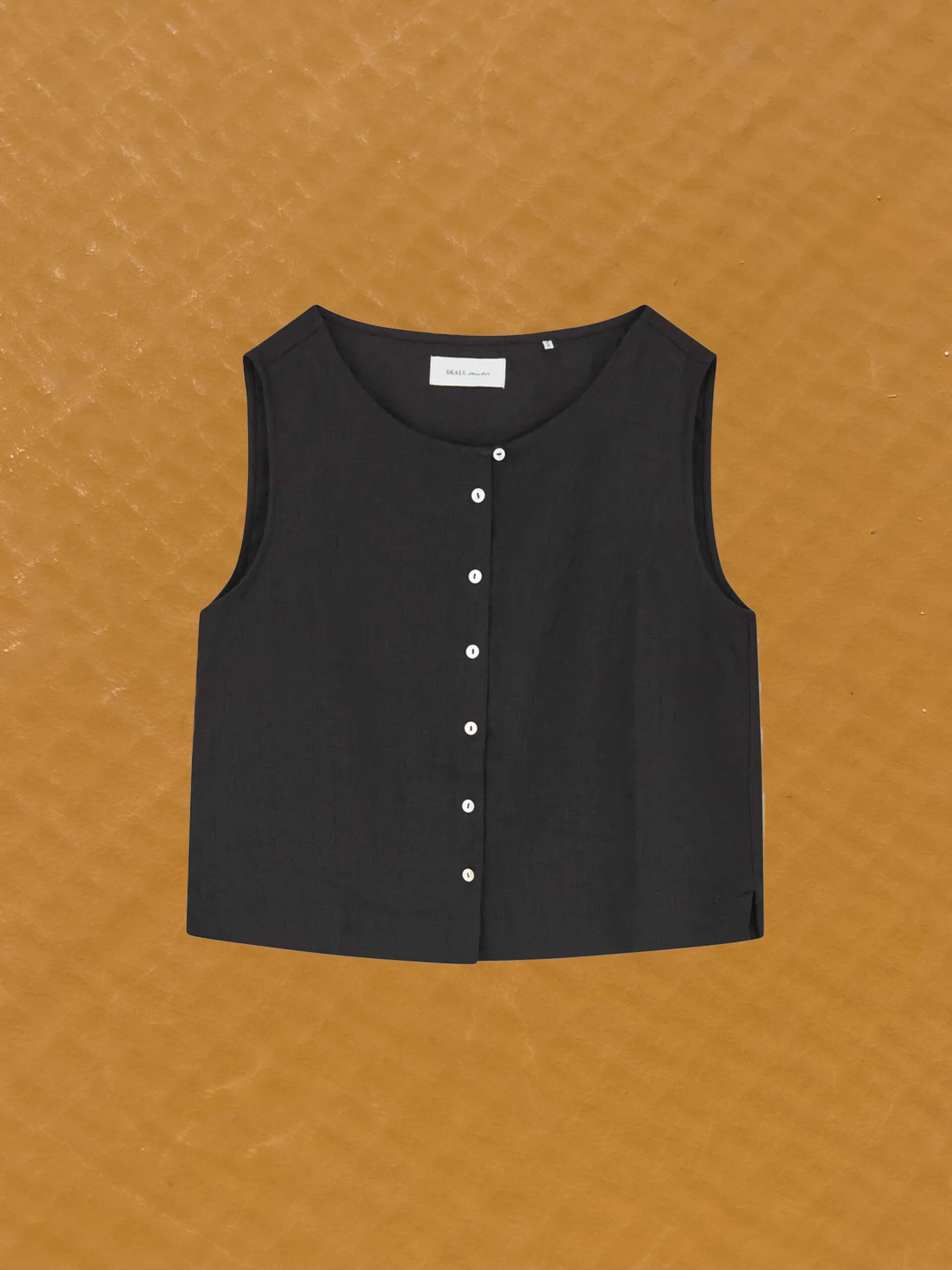 vetiver top black linen india skall studio denmark