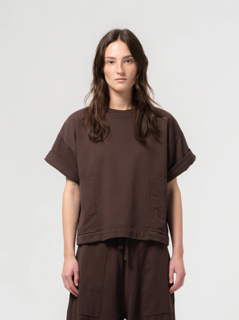 physical t twill jersey coffee brown girls of dust eat dust antwerp shop online slow fashion cotton