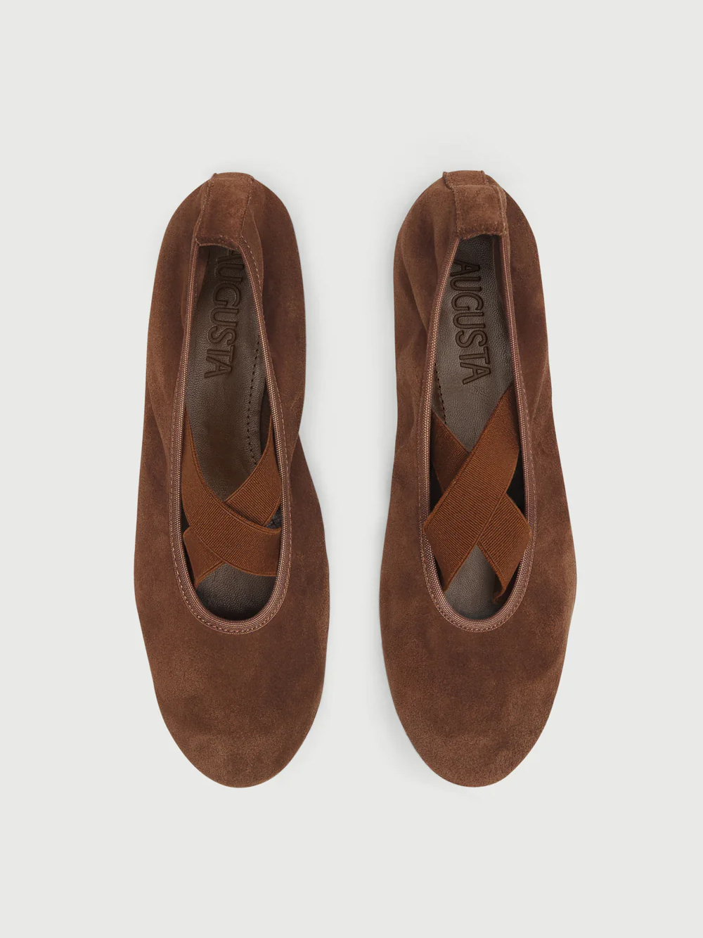 bettina ballet flats chocolate suede augusta the brand handmade shoes spain
