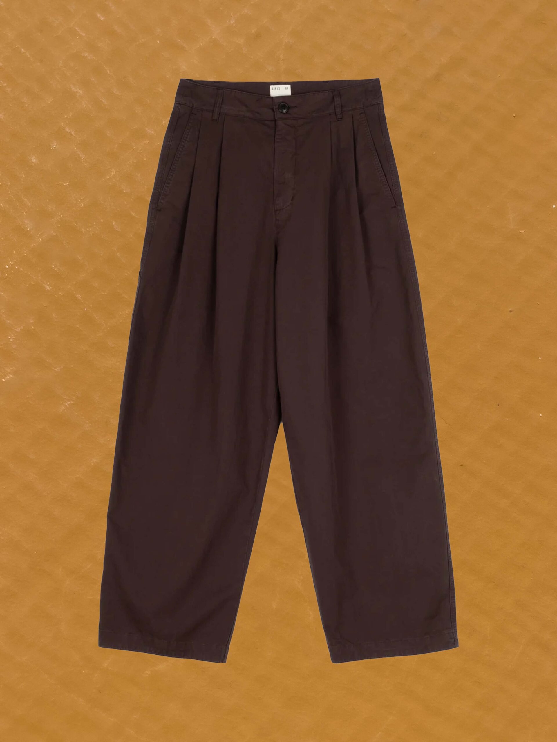 ambassador pants crispy cotton coffee brown girls of dust eat dust antwerp fair made portugal