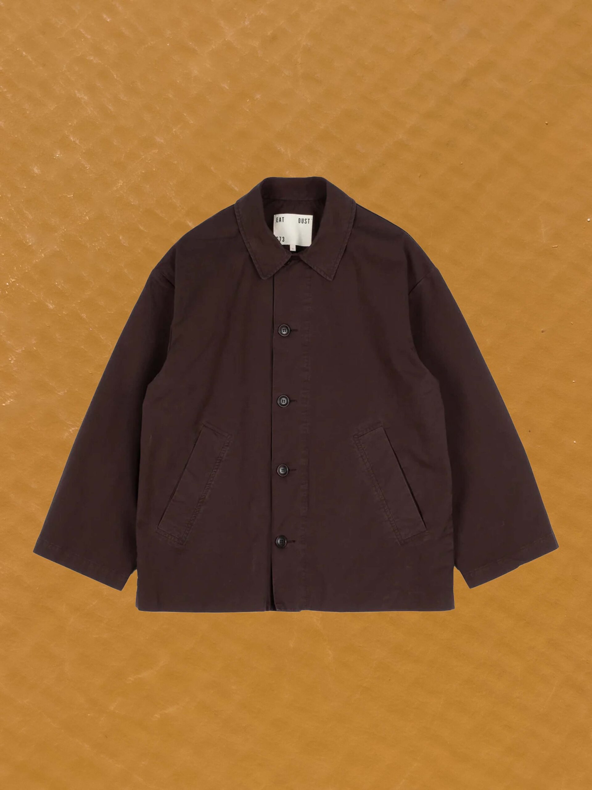 sunrise jacket crispy cotton coffee brown cotton workwear girls of dust eat dust antwerp portugal fair made