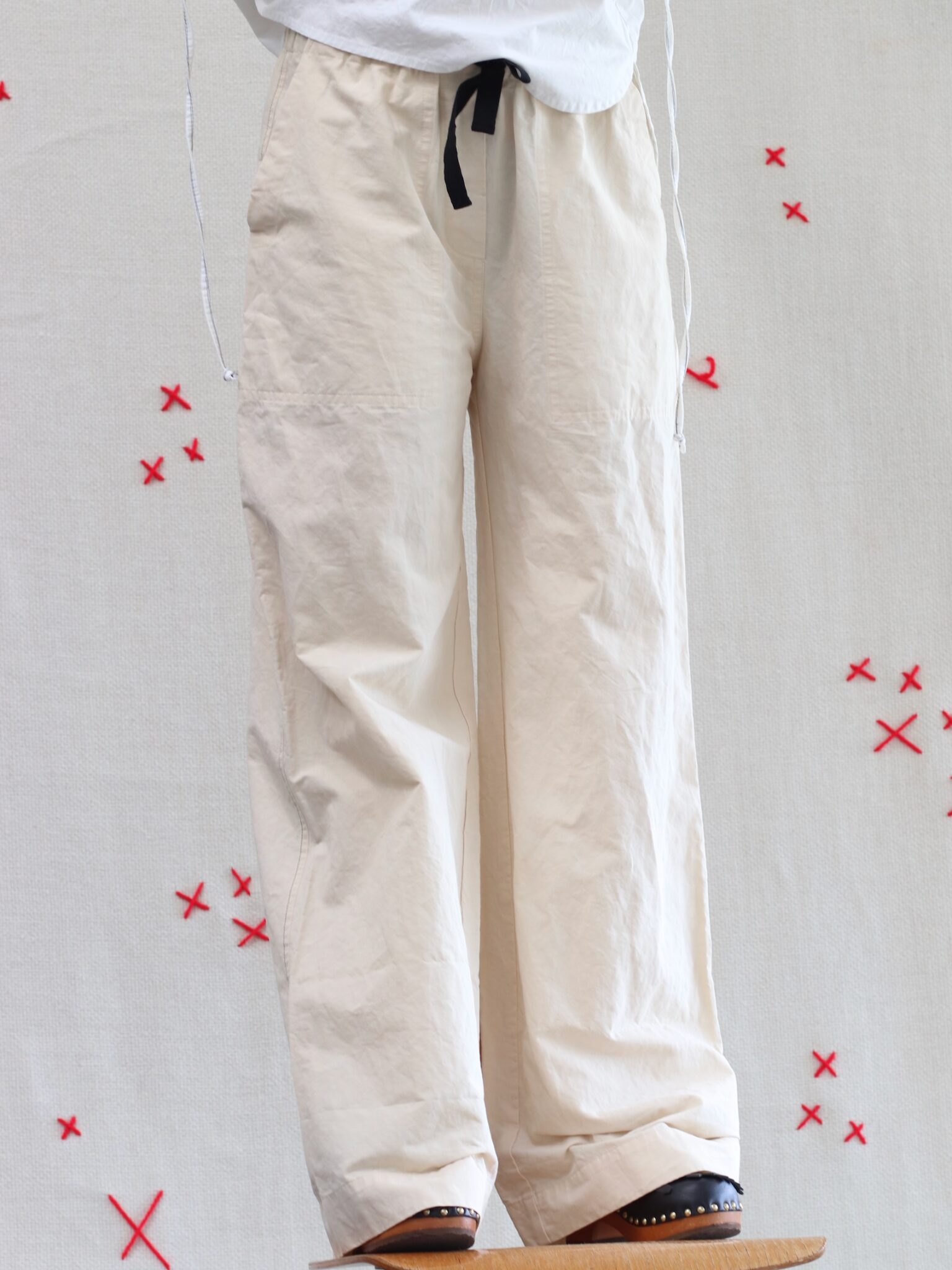 elin pants wide long legs vanille by FANT The Netherlands projects Atelier Sukha organic cotton