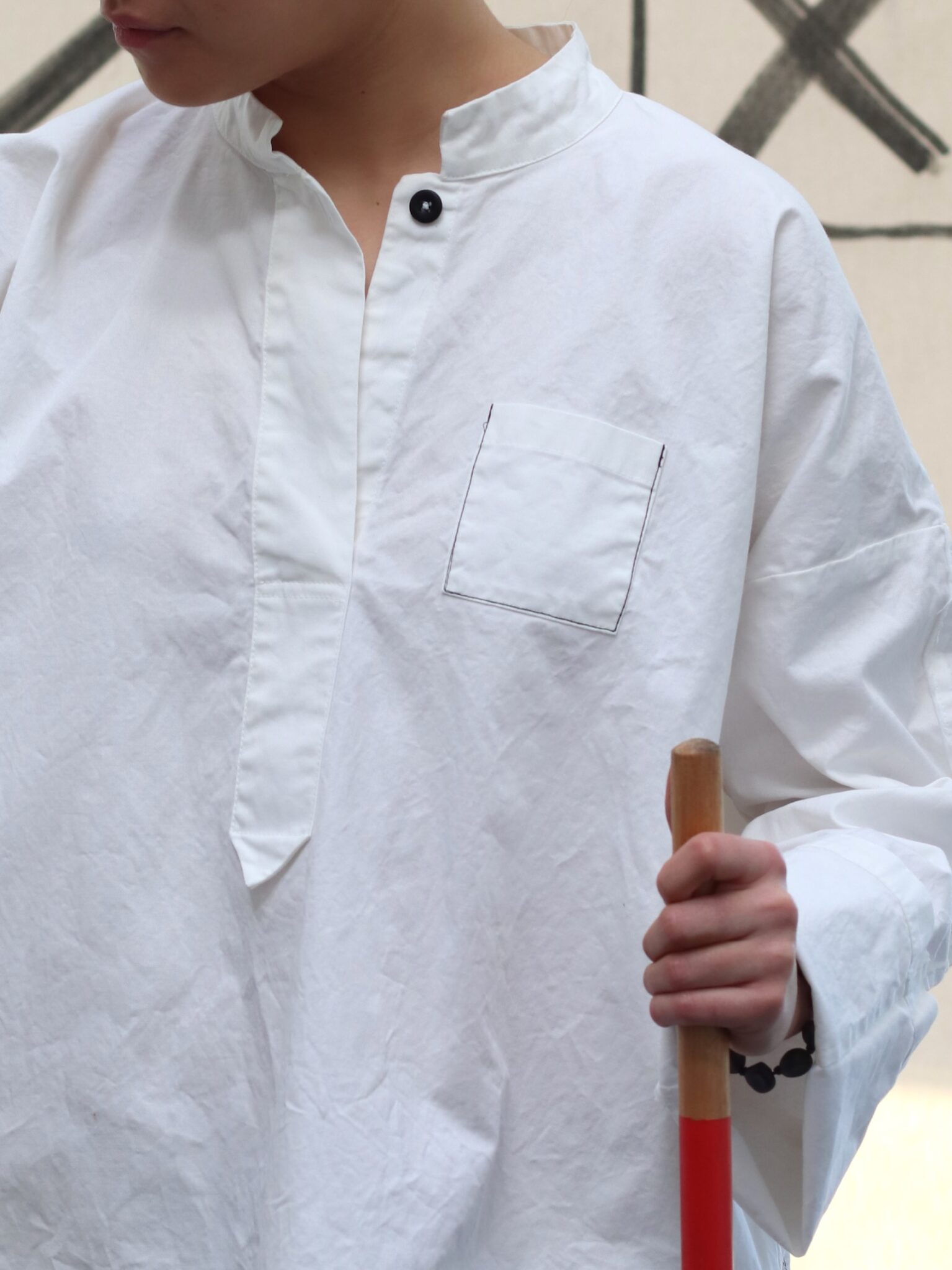 maya blouse shirt FANT projects the Netherlands cotton canvas coconut slow fashion atelier Sukha