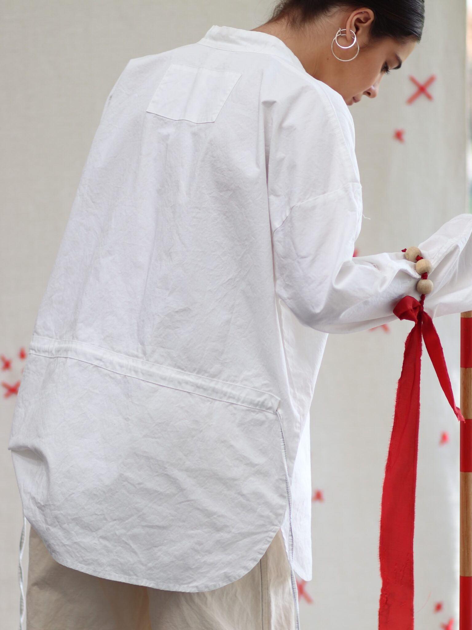 maya blouse shirt FANT projects the Netherlands cotton canvas coconut slow fashion atelier Sukha