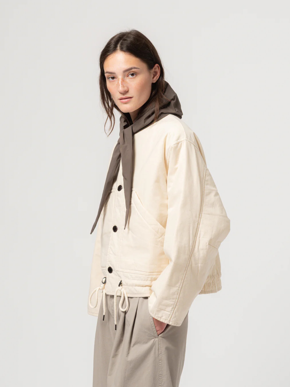 girls of dust g.o.d neutron jacket padded cotton ecru eat dust antwerp cotton polyester sustainable portugal