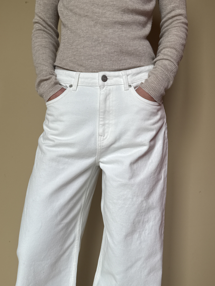 willow wide leg jeans off white denim gots certified cotton skall studio denmark cover