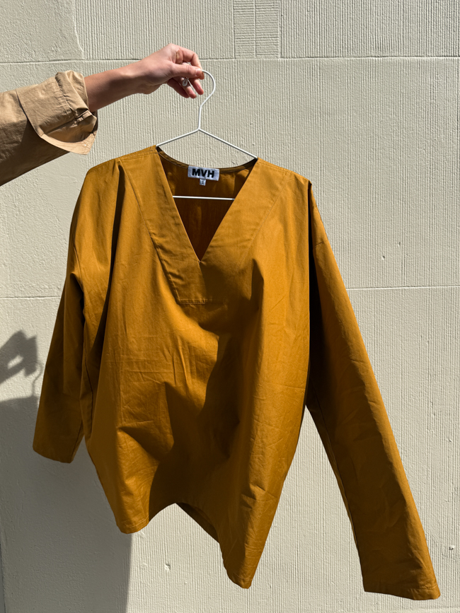 top v neck lol curry cotton monique van heist dutch designer the netherlands sustainable fashion